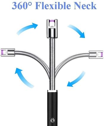 SKY-TOUCH Arc Lighter Flameless Electronic Lighter with LED Battery Indicator Rechargeable USB Lighter Wind & Weatherproof Lighter for Kitchen Barbecue Candles Fireworks Gas Stove