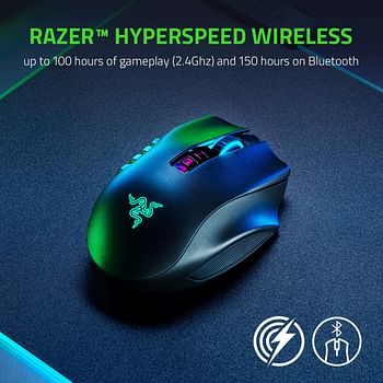 Razer Naga Pro Wireless Gaming Mouse with Interchangeable Side Plate, 20K DPI Optical Sensor Fastest Gaming Mouse Switch - Chroma RGB - RZ01-03420100-R3G1