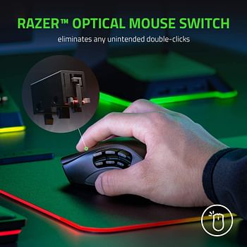 Razer Naga Pro Wireless Gaming Mouse with Interchangeable Side Plate, 20K DPI Optical Sensor Fastest Gaming Mouse Switch - Chroma RGB - RZ01-03420100-R3G1