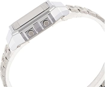 Casio A500WA-7D Vintage Unisex Wristwatch Digital Display Stainless Steel, Grey Band/Silver/34 millimeters