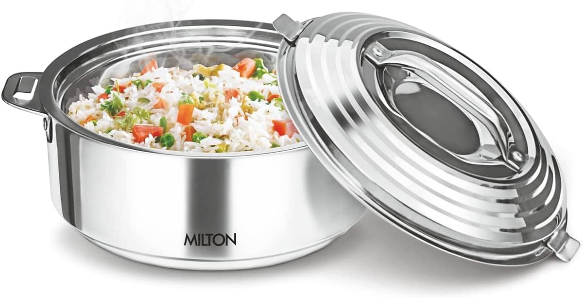 Milton Thermosteel Galaxia Casserole Steelplain 3.3 Liters 3500 ml - Silver