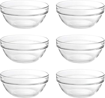 Ocean Stack Bowl 6Inch (15Cm) , Clear ,P00625, 6 Pc Set