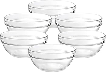 Ocean Stack Bowl 6Inch (15Cm) , Clear ,P00625, 6 Pc Set