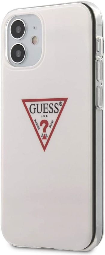 Guess PC/TPU Triangle Logo Hard Case for iPhone 12 Mini ( 5.4" ) - White