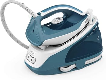 TEFAL Express Easy Steam Station, 1.7 Liters, Lock system, Blue / White, Ceramic Xpres Glide, SV6131G0