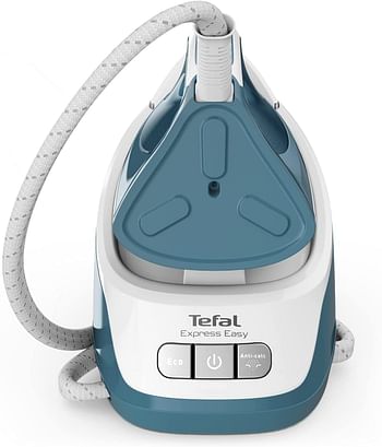 TEFAL Express Easy Steam Station, 1.7 Liters, Lock system, Blue / White, Ceramic Xpres Glide, SV6131G0