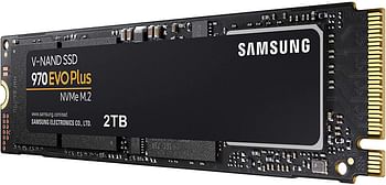 SAMSUNG 970 EVO Plus SSD 2TB M.2 NVMe Interface Internal Solid State Drive with V NAND Technology MZ V7S2T0B/AM, Black/2TB/Black