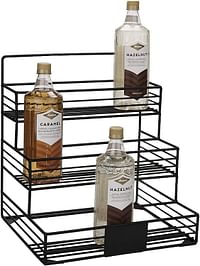 Mind Reader STEPSYR3-CLR Clear Syrup Bottle Holder, Acrylic 3 Compartment Bottle Organizer, Storage for Syrup, Wine, Dressing - 3 Capacity, Clear One Size 8452814340/Black/One size