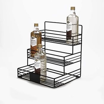 Mind Reader STEPSYR3-CLR Clear Syrup Bottle Holder, Acrylic 3 Compartment Bottle Organizer, Storage for Syrup, Wine, Dressing - 3 Capacity, Clear One Size 8452814340/Black/One size