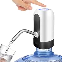 SKY-TOUCH 5 Gallon Water Bottle Pump, USB Charging Portable Electric Water Pump for for for 2-5 Gallon Jugs USB Charging Portable Water Dispenser for Office, Home, Camping, Kitchen and etc. White/One Size