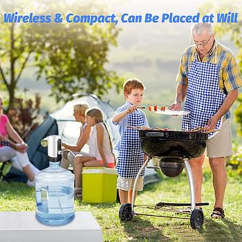 SKY-TOUCH 5 Gallon Water Bottle Pump, USB Charging Portable Electric Water Pump for for for 2-5 Gallon Jugs USB Charging Portable Water Dispenser for Office, Home, Camping, Kitchen and etc. White/One Size