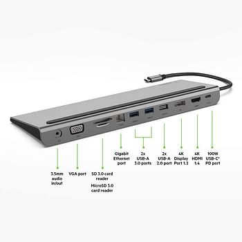 Belkin Connect USB-C 11 in 1 Multiport Dock - /11-in-1 - Silver