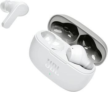 JBL Wave200 True Wireless Earbud Headphones, Deep Powerful Bass, 20H Battery, Dual Connect, Hand-Free Call, Voice Assistant, Comfortable Fit, IPX2 Sweatproof, Pocket Friendly - White, JBLW200TWSWHT- One Size