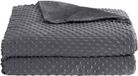 Puredown Minky Dot Fabric Cover For Weighted Blanket Removable And Machine Washable 60" 80" --Dark Grey