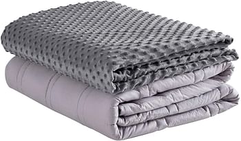 Puredown Minky Dot Fabric Cover For Weighted Blanket Removable And Machine Washable 60" 80" --Dark Grey
