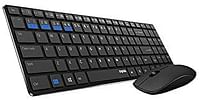 RAPOO Wireless Keyboard and Mouse Combo 9300M Multimode Connection 3.0/4.0/2.4 GHz World's Ultra Slim English Arabic Keyboard and Mouse Black /One Size