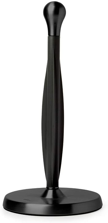 Umbra Tug Stand Up Paper Towel Holder with Easy One Handed Tear, Metallic Black, Free Standing/One size