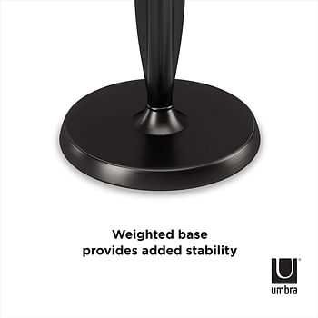 Umbra Tug Stand Up Paper Towel Holder with Easy One Handed Tear, Metallic Black, Free Standing/One size