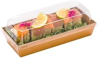 Restaurantware RWA0477C Vision Clear Plastic Lid - Fits Large Sushi Container - 100ct Box