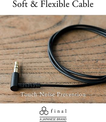 final E3000 in-Ear Headphones, Hi-Fi Sound Quality, Hires Certified, Award Winning, Stainless Steel Housing, 3.5mm Standard Plug, Natural Sound with Extended Bass, Designed in Japan -/Black