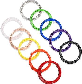 Mumoo Bear 10 Pieces 3D Pen Pla Filament Refills 10 Colors 3D Printer Filament Refills, 1.75 Mm Pla Filament Pack, Each Color 16.4 Feet, Total 164 Feet (Classic)