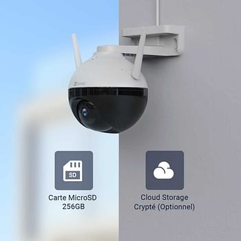 EZVIZ C8C 1080P Wifi Smart Home Outdoor Security Camera Color Night Vision 360 Degree IP65 Dust and Water Protection AI EZVIZ Cloud/SD CardStorage,CS-C8C-A0-3H2WFL1(4MM)/white/One Size