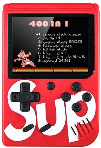 Sup Game Box 400 in 1 Games Retro Portable Mini Handheld Game Console 3.0 Inch Kids Game Player (Red)