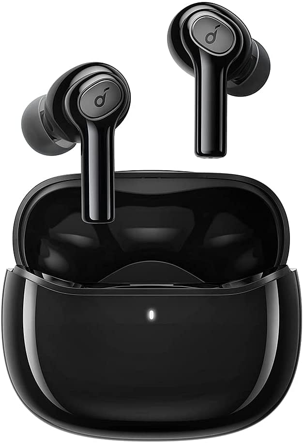 Bluetooth Earphones Anker Soundcore R100 True Wireless Earbuds 10mm Dynamic Drivers with BassUp Technology Fast Charge 25H Playtime Bluetooth 5.0 IPX5 Waterproof Clear Calls Secure Fit One Size - Black