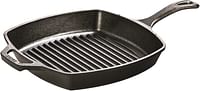 Lodge Pre-Seasoned Cast Iron Grill Pan With Assist Handle, 10.5 Inch/10.5-Inch Grill Pan/Black