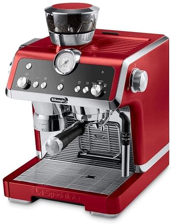 De'Longhi Bean to Cup Coffee Machine La Specialista, Barista Pump Espresso, Cappuccino Maker with Smart Tamping Station and Active Temperature Control, Red, EC9335.R