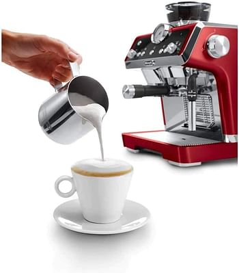 De'Longhi Bean to Cup Coffee Machine La Specialista, Barista Pump Espresso, Cappuccino Maker with Smart Tamping Station and Active Temperature Control, Red, EC9335.R