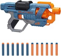 Nerf Elite 2.0 Commander RD 6 Blaster, 12 Official Nerf Darts, 6 Dart Rotating Drum, Tactical Rails, Barrel and Stock Attachment Points, Multicolour, E9485, 6.7 x 36.2 x 24.1 cm