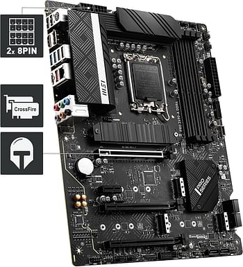 MSI PRO Z690-A WiFi DDR4 ProSeries Motherboard ATX 12th Gen Intel Core LGA 1700 Socket DDR4 PCIe 4 CFX M.2 Slots Wi-Fi 6E, Black