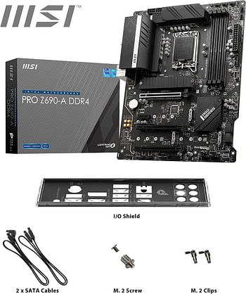 MSI PRO Z690-A WiFi DDR4 ProSeries Motherboard ATX 12th Gen Intel Core LGA 1700 Socket DDR4 PCIe 4 CFX M.2 Slots Wi-Fi 6E, Black