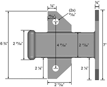 Quick Products QP-HS5839 Bolt-On Receiver Tube 2 inch - Black