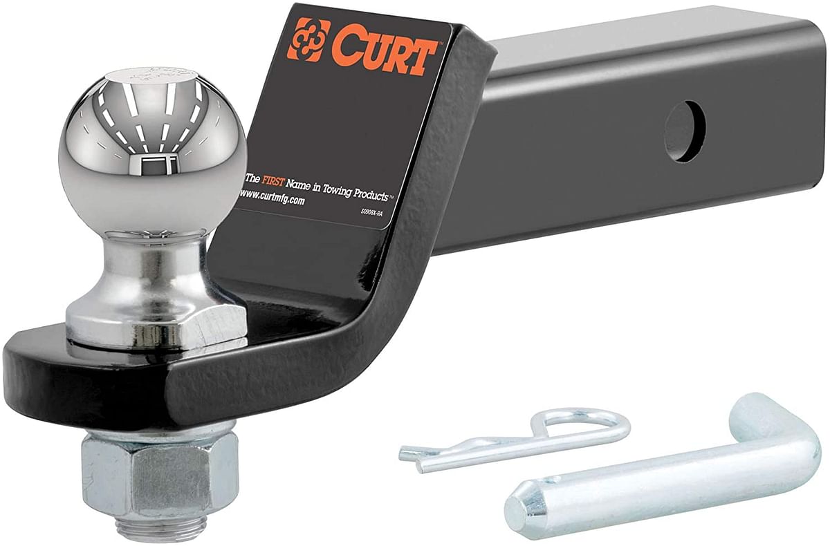 Curt 45036 Trailer Hitch Mount With 2-Inch Ball & Pin, Fits 2-In Receiver, 7,500 Lbs, 2" Drop - Multicolor