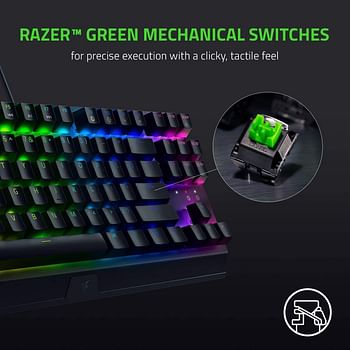 Razer BlackWidow V3 Tenkeyless, Razer Green Switches, Tactile and Clicky, ABS Keycaps, RGB /One Size/Black