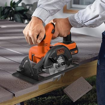 Black+Decker Cordless Circular Electric Saw, 140 mm Blade and Dust Extraction, 18V, Battery not included - BDCCS18N-XJ,  /Black-Orange/1