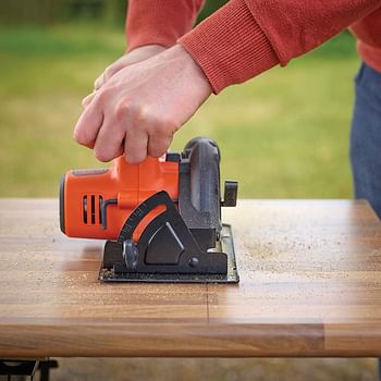 Black+Decker Cordless Circular Electric Saw, 140 mm Blade and Dust Extraction, 18V, Battery not included - BDCCS18N-XJ,  /Black-Orange/1