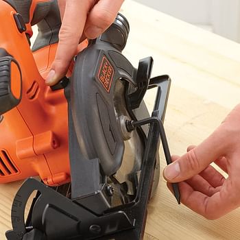 Black+Decker Cordless Circular Electric Saw, 140 mm Blade and Dust Extraction, 18V, Battery not included - BDCCS18N-XJ,  /Black-Orange/1