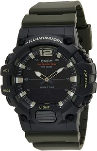 Casio Men's Dial Resin Band Watch - HDC-700-3AVDF/Black/Green