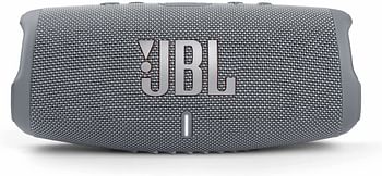 JBL Charge 5 Portable Speaker, Built-In Powerbank, Powerful JBL Pro Sound, Dual Bass Radiators, 20H of Battery, IP67 Waterproof and Dustproof, Wireless Streaming, Dual Connect - Gray, JBLCHARGE5GRY