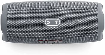 JBL Charge 5 Portable Speaker, Built-In Powerbank, Powerful JBL Pro Sound, Dual Bass Radiators, 20H of Battery, IP67 Waterproof and Dustproof, Wireless Streaming, Dual Connect - Gray, JBLCHARGE5GRY