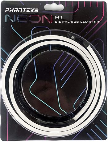 Phanteks NEON Digital-RGB LED Strip M1 (PH-NELEDKT_M1) – 1x 1-Meter Smooth Lighting Strip, Full-Color Range, Flexible mounting/Multicolor