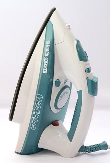 Black+Decker 1750W Vertical Steam Iron with Self Clean, Green/White - X1600 - B5,