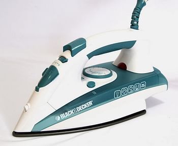 Black+Decker 1750W Vertical Steam Iron with Self Clean, Green/White - X1600 - B5,