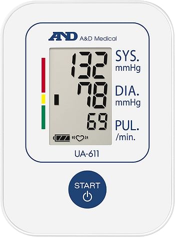 A&D Simple Upper Arm Blood Pressure Monitor, White - Ua611