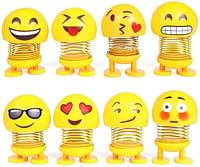 Sulfar Samdone spring Emoji Shaking Head Dolls Dancing Nodding Toys Theme Party Favors Car Dashboard Table Decoration 1pc Style Random - Yellow