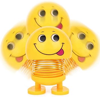 Sulfar Samdone spring Emoji Shaking Head Dolls Dancing Nodding Toys Theme Party Favors Car Dashboard Table Decoration 1pc Style Random - Yellow