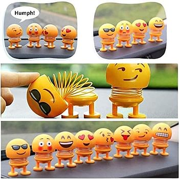 Sulfar Samdone spring Emoji Shaking Head Dolls Dancing Nodding Toys Theme Party Favors Car Dashboard Table Decoration 1pc Style Random - Yellow